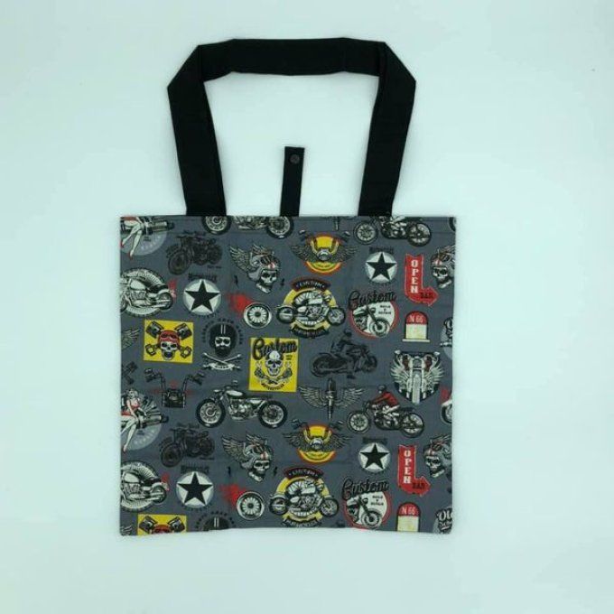 tote bag pliable motard gris